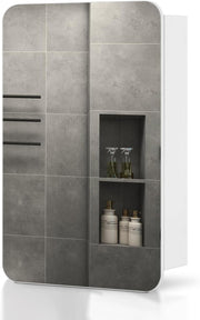 Modern Bathroom Mirror Cabinet Wall Mounted with Storage & Shelf 70cm