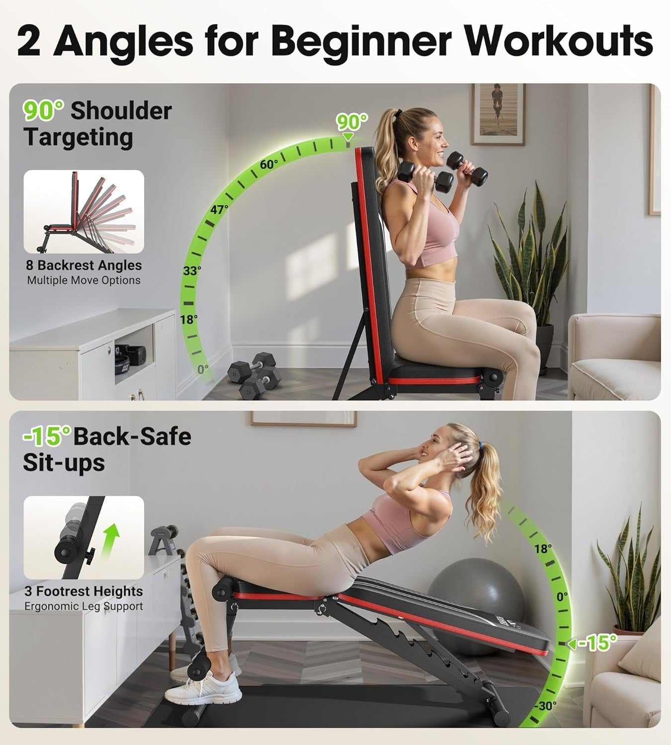 Foldable Adjustable Weight Bench 300KG Home Gym Incline Decline