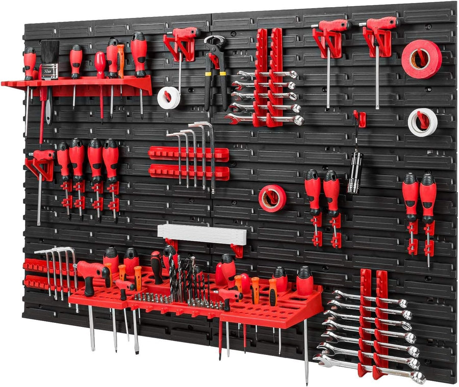 Modular Wall Tool Rack 115x78cm 38-Piece Plastic Workshop Storage System