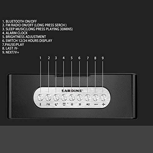 Digital Alarm Clock LED Display Temperature Humidity USB Charger Black