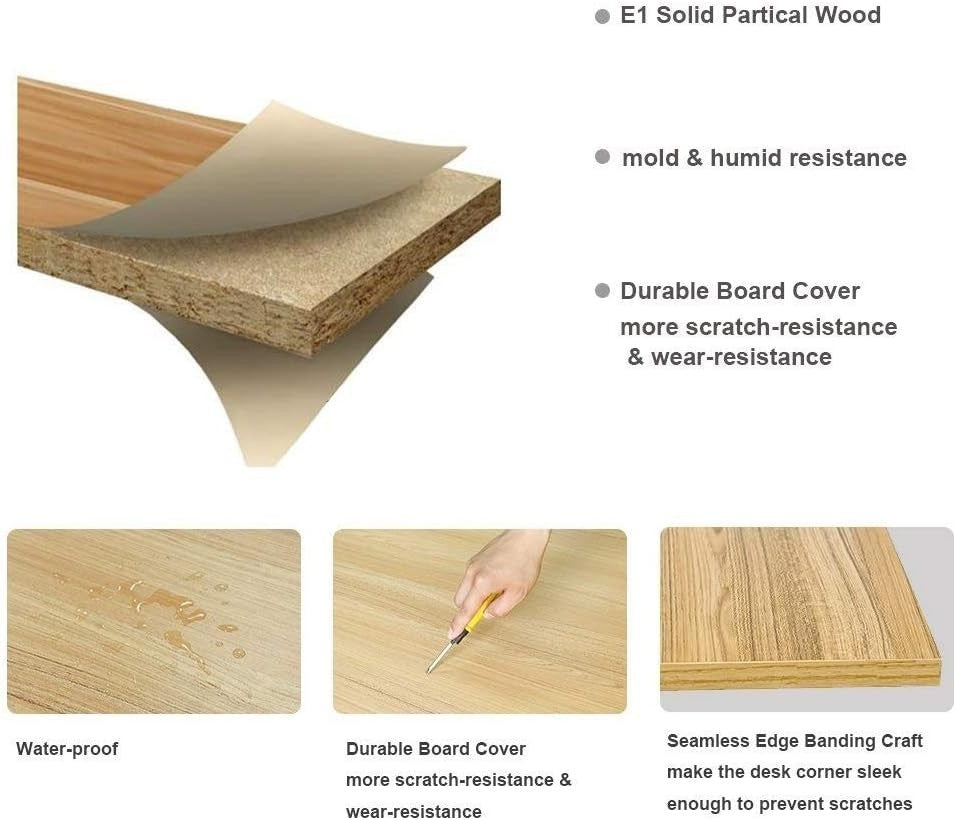 White Computer Desk 100x60cm Modern Writing Table for Home Office Work