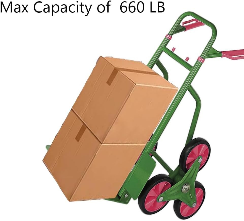660lb Stair Climbing Dolly Cart Folding 6 Wheel Hand Trolley Green