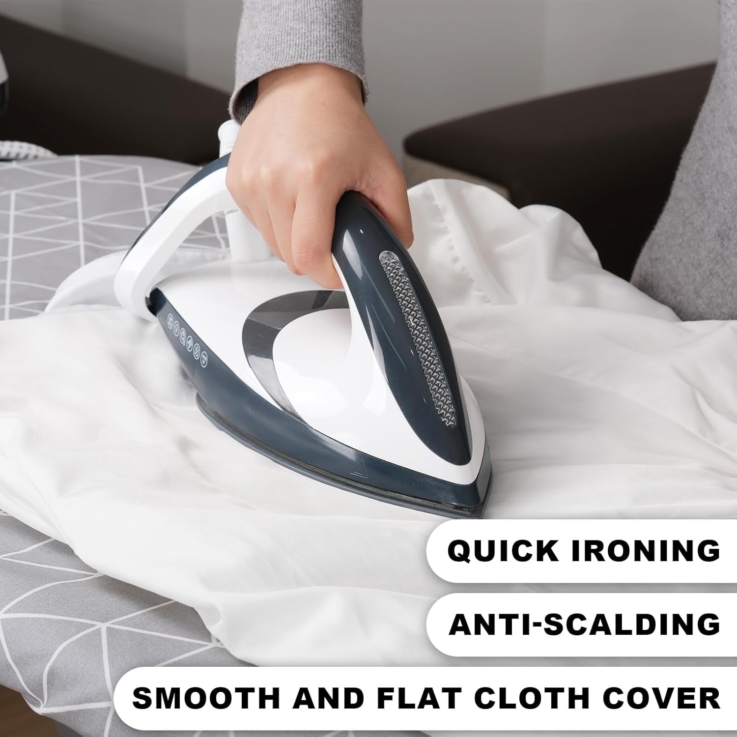 Ironing Board Height Adjustable Foldable Steam Generator Ready 120x45cm