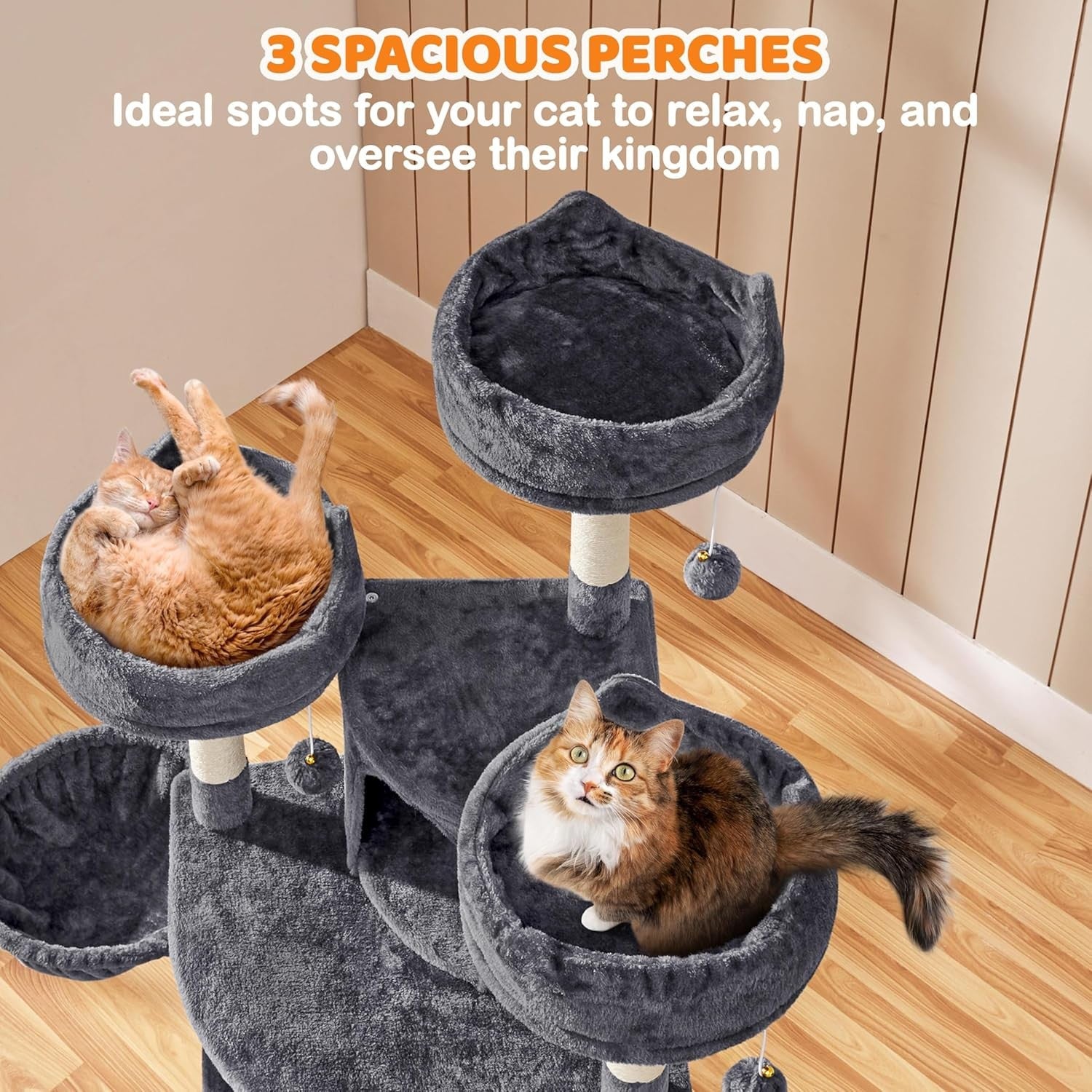 Tall Cat Tree Tower 175cm Multi Level Scratching Posts Condos Perches