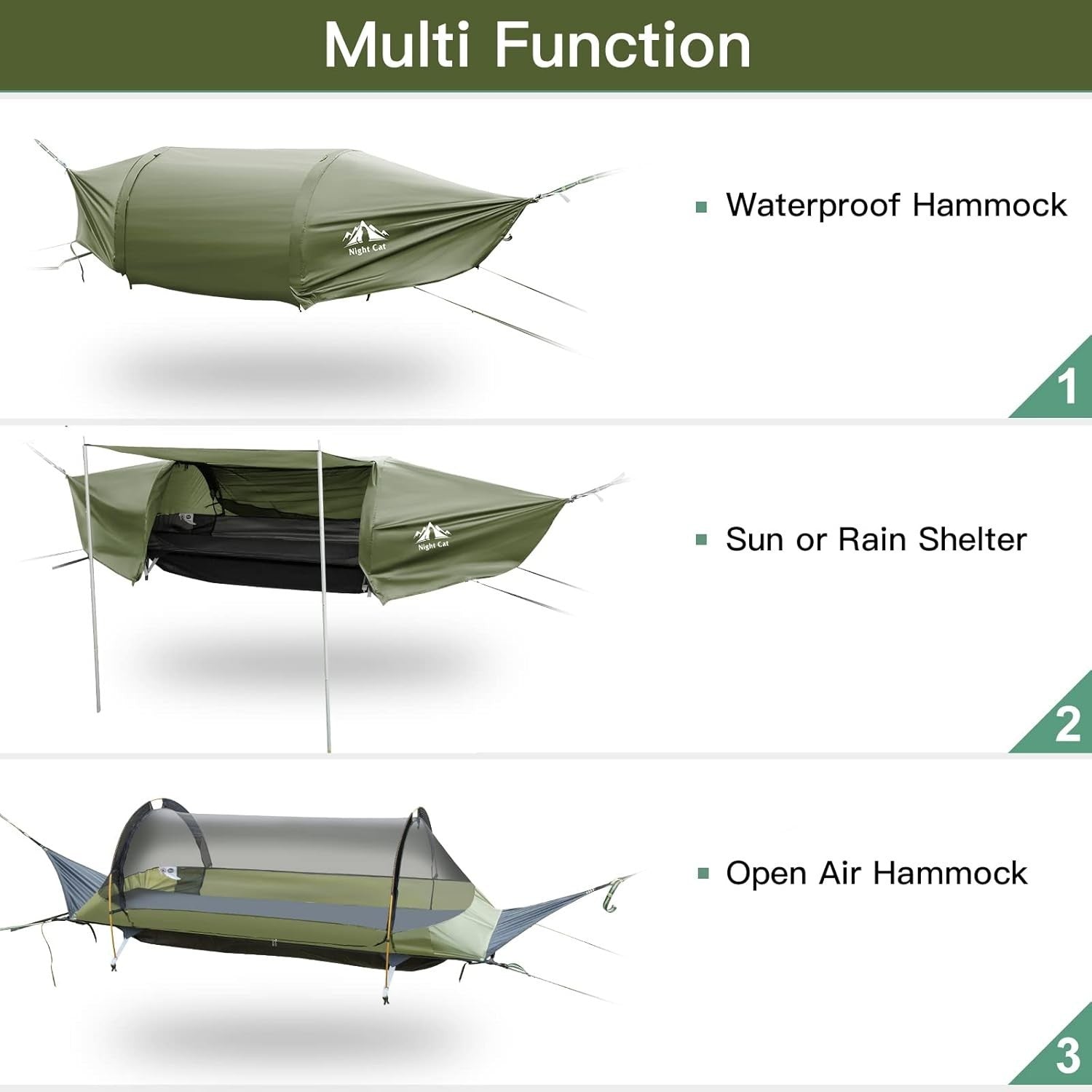 Camping Hammock Tent with Mosquito Net & Rainfly – Flat Lay Waterproof, 1 Person