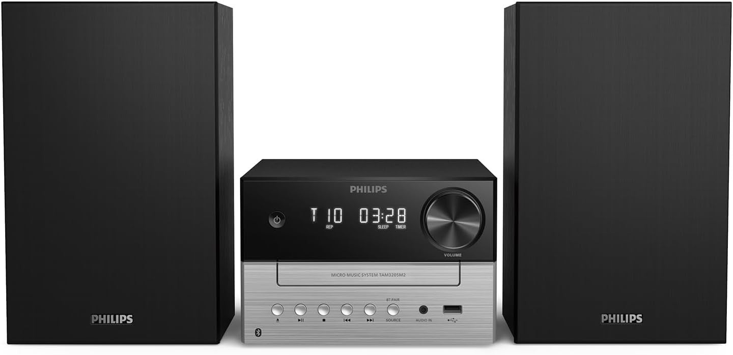 Micro HiFi Stereo System Bluetooth CD Player USB FM Radio 20W Speakers