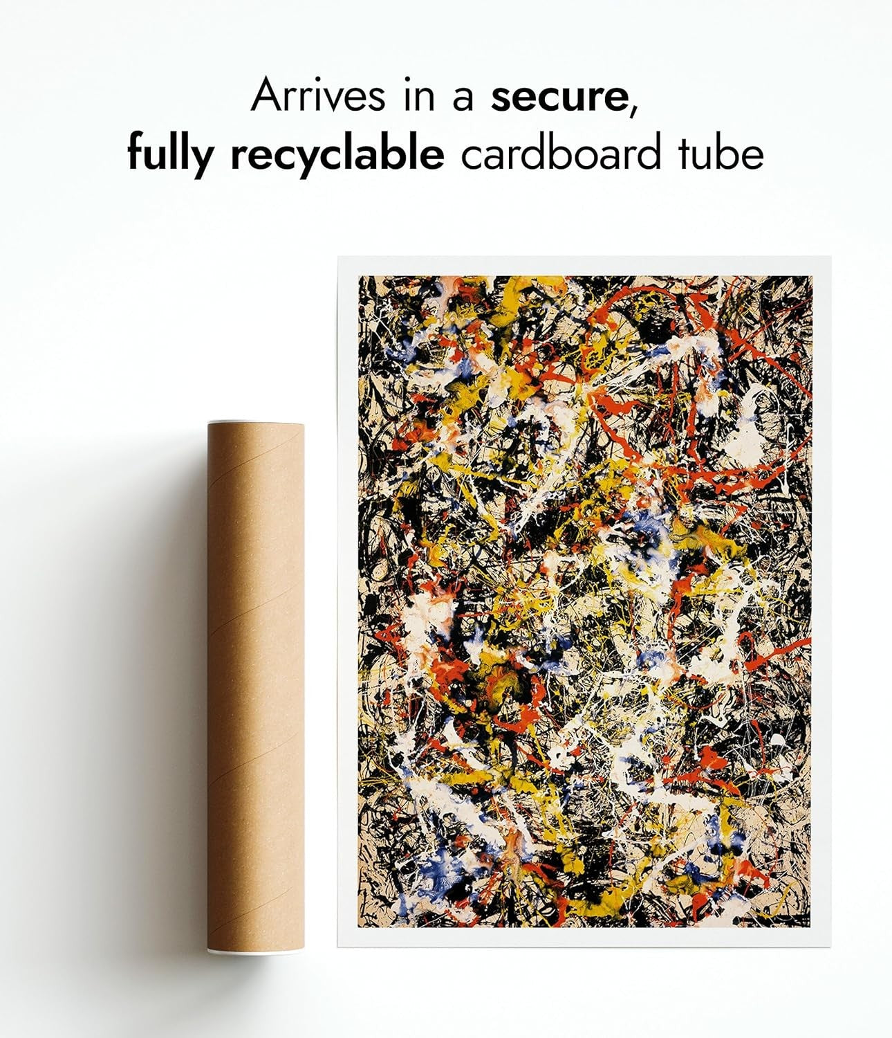 Convergence Jackson Pollock Print Abstract Expressionist Wall Art 84x59cm