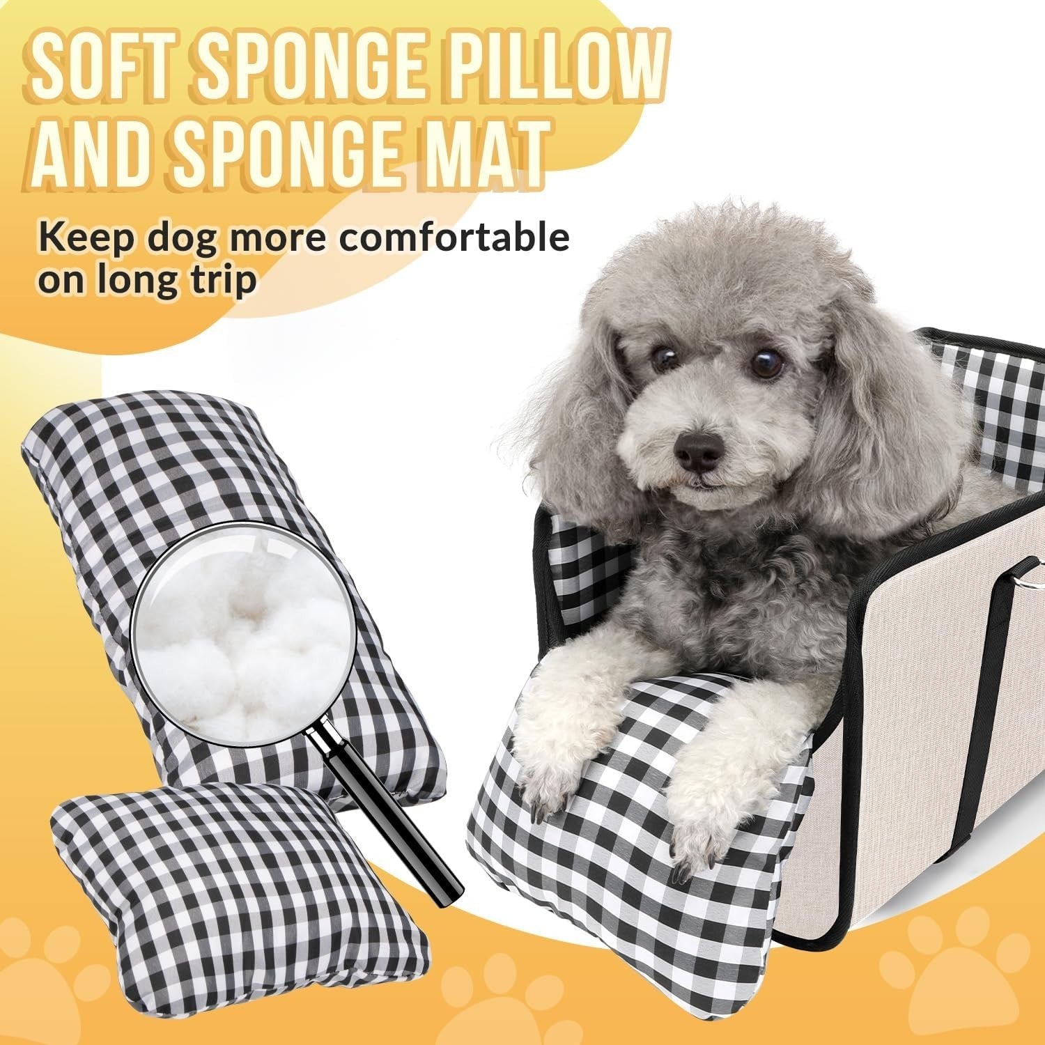 Console Dog Car Seat Booster Carrier Safety Belt Travel Bed Small Dogs