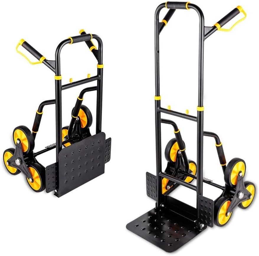 Stair Climbing Sack Truck 150kg Heavy Duty Folding Hand Cart 6 Wheel