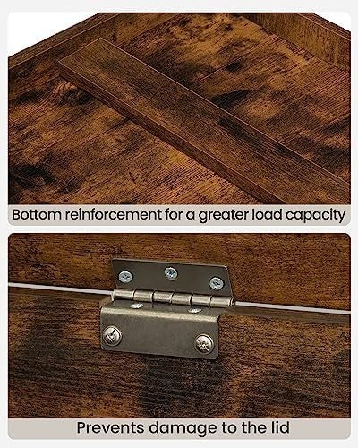 Rustic Brown Storage Bench with Lift-Top, Extra Large Shoe & Organizer Chest