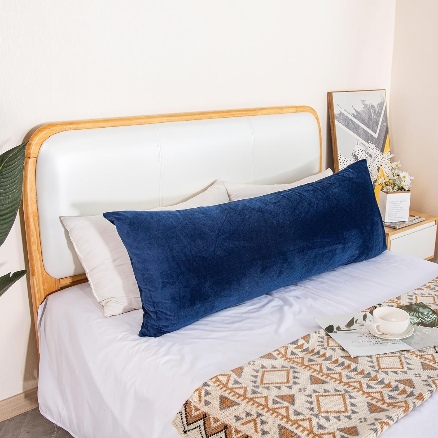 Luxury Full Body Pillow Memory Foam Long Bolster Side Sleeper 152x50cm