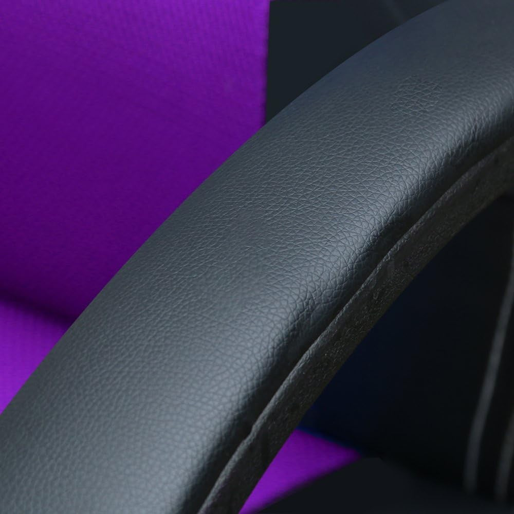 Racing Style Gaming Chair Purple PU Leather Ergonomic Swivel Desk