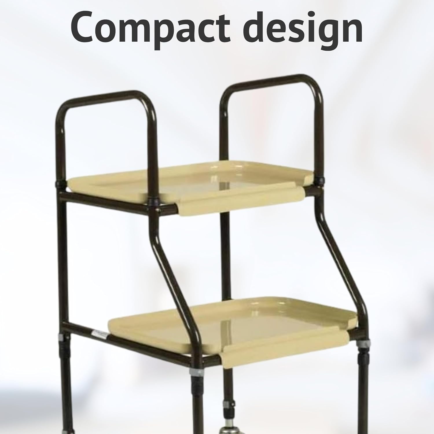 Mobility Trolley Walker with Wheels Adjustable Height Storage Shelves
