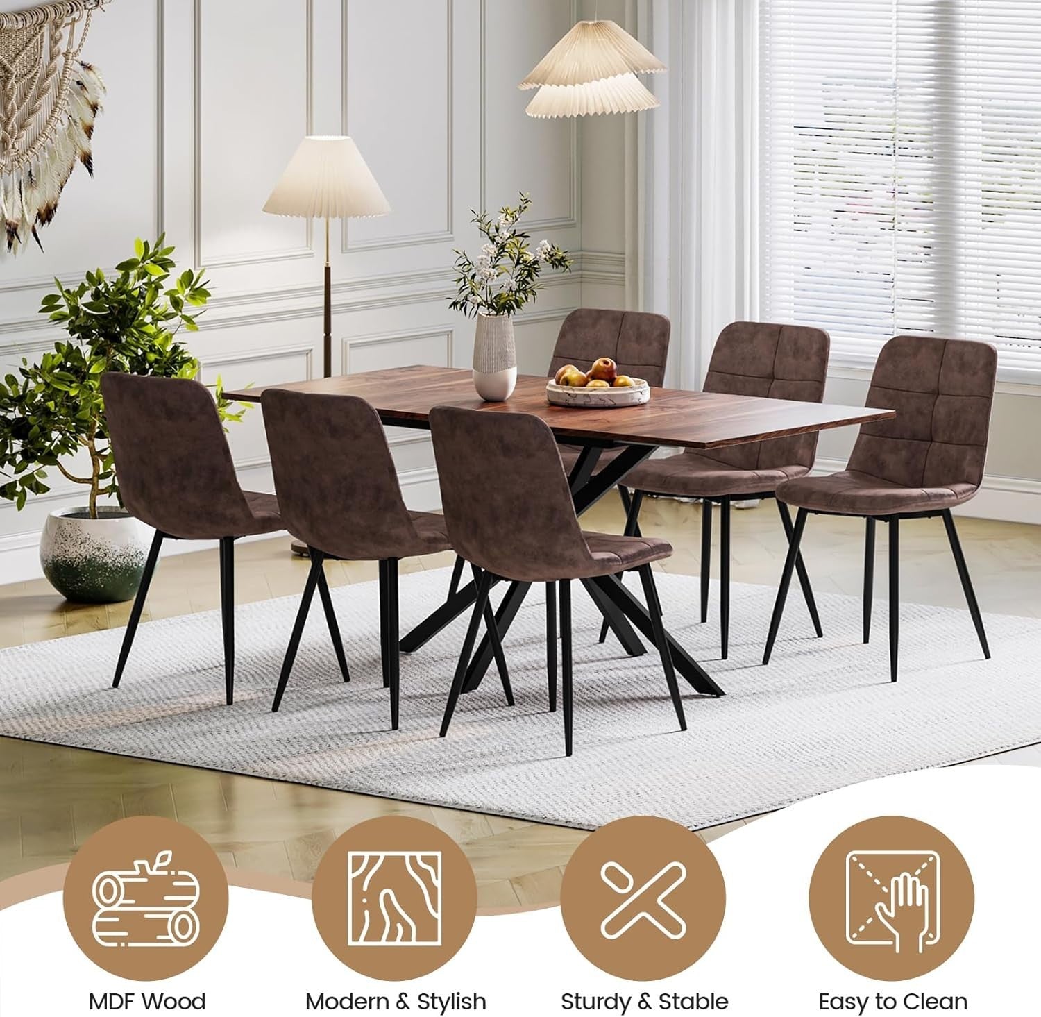 Extendable Dining Table 120-160cm Wood Effect Kitchen
