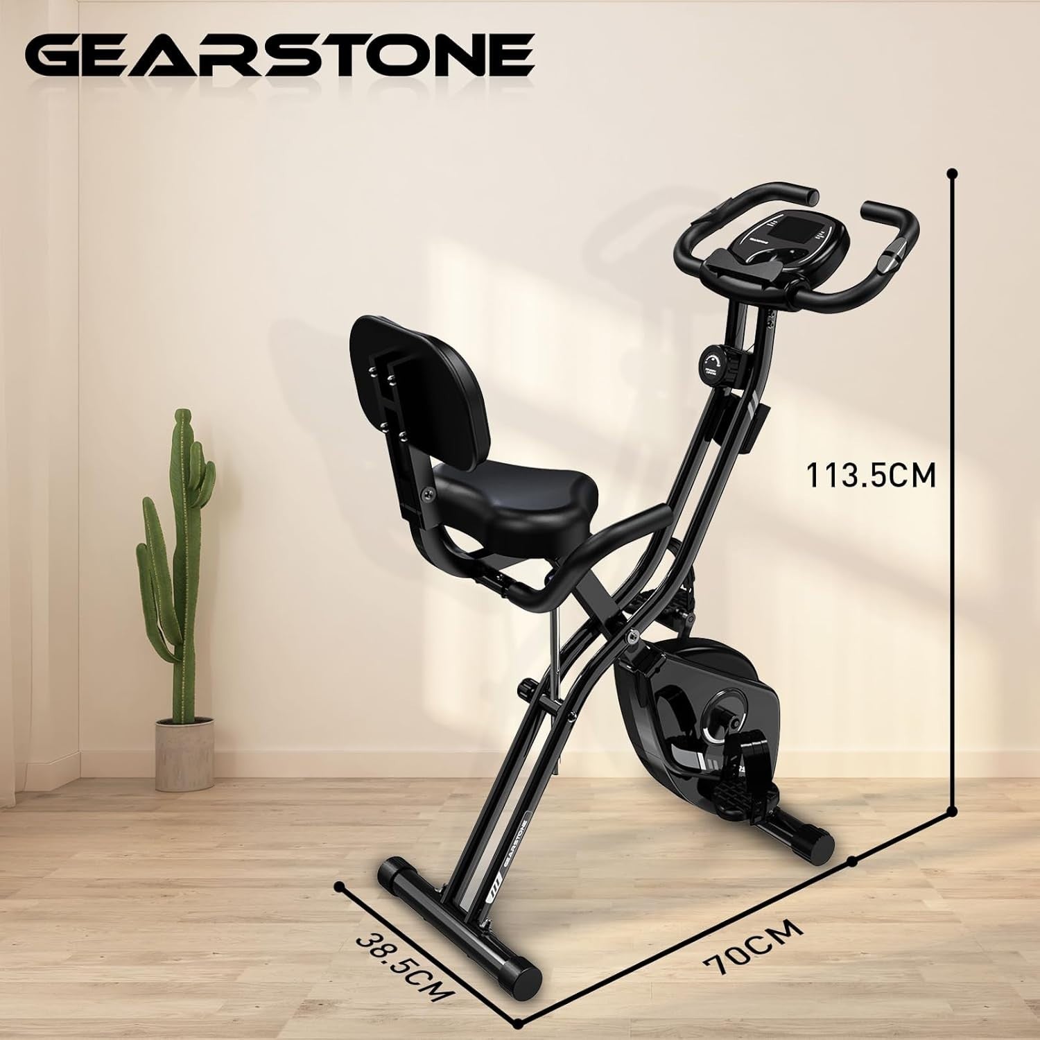 Foldable Magnetic Exercise Bike w/ LCD Monitor, 12 Levels & Heart Rate Sensor