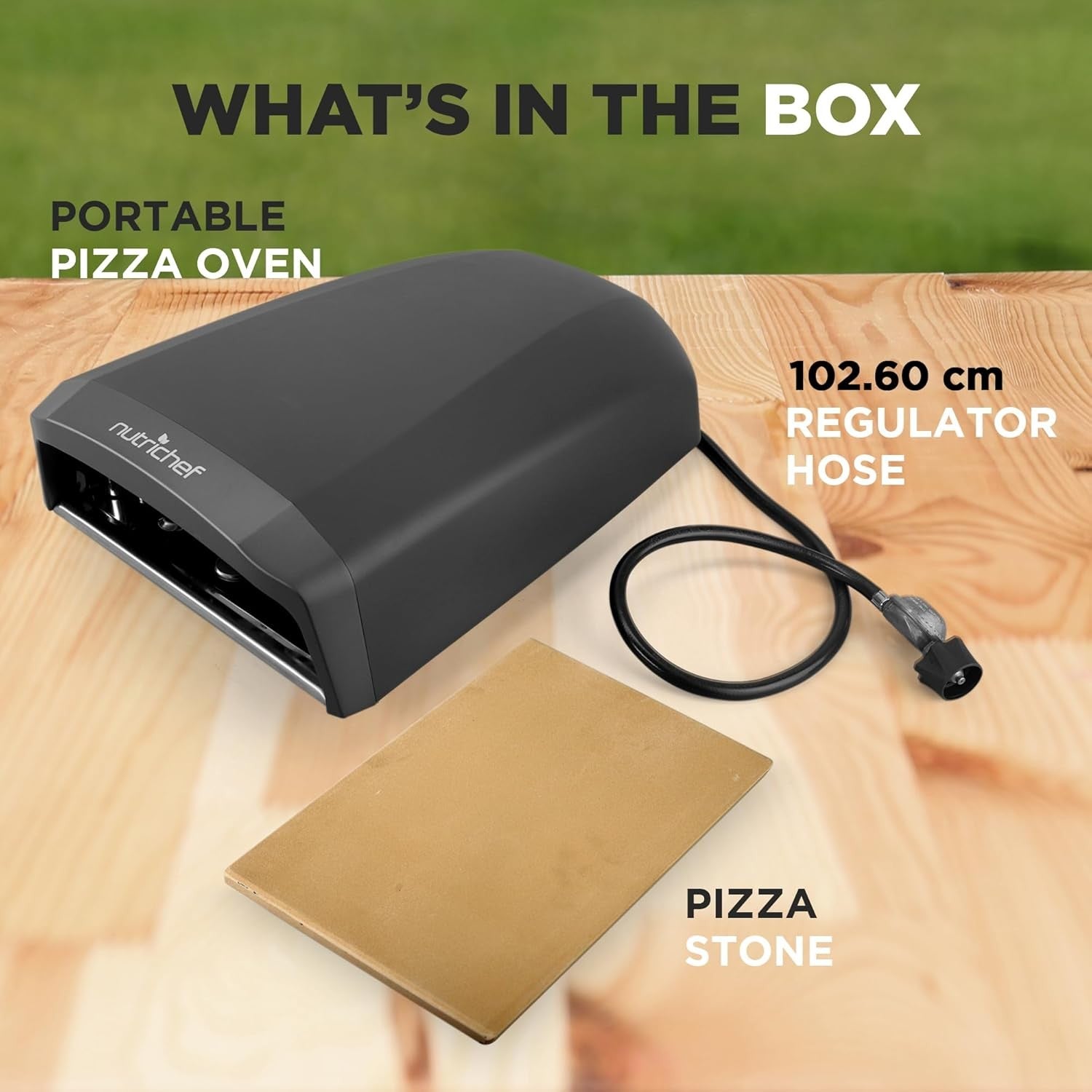 Outdoor Gas Pizza Oven 12" 500°C Rotating Stone Stainless Steel BBQ Cooker