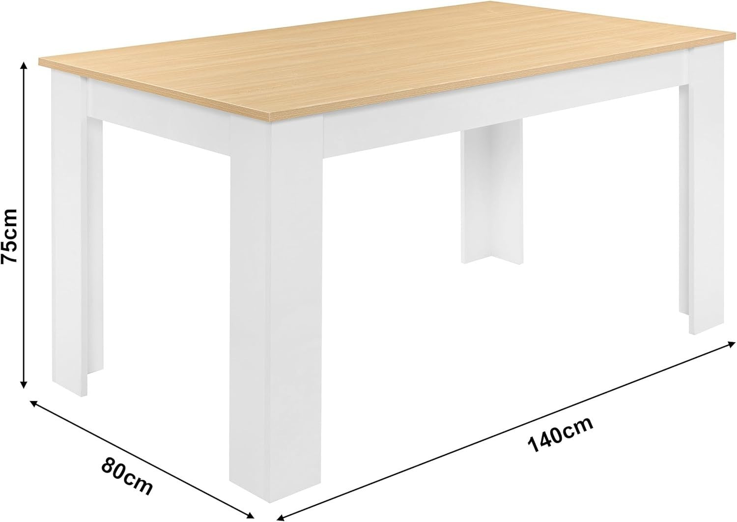 Modern 6-Seater Dining Table Set | Solid Wood Table, PU Leather Chairs
