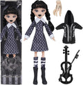 10 Inch Collectible Fashion Doll Black Dress Coat Violin Accessories