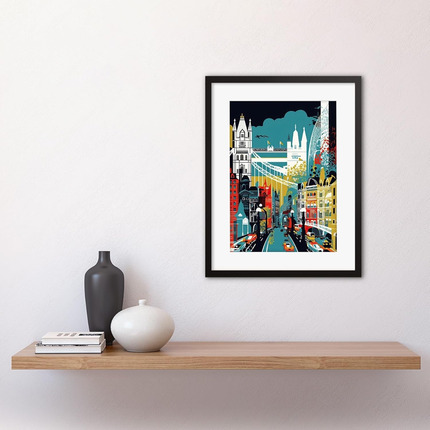 London Cityscape Framed Wall Art Print 12x16 Modern