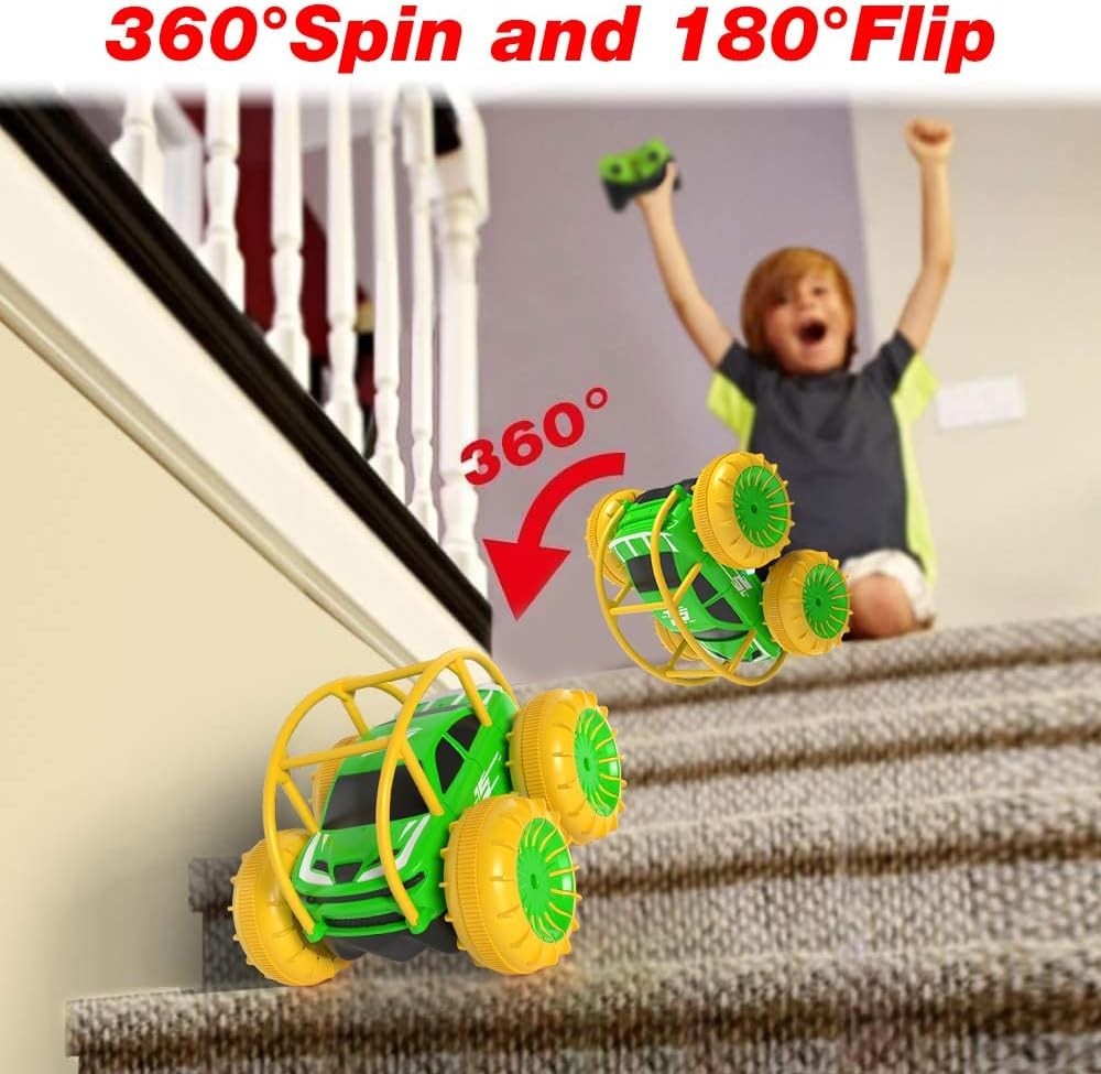 4WD RC Stunt Car, 360° Flip Waterproof Remote Control Monster Truck Toy