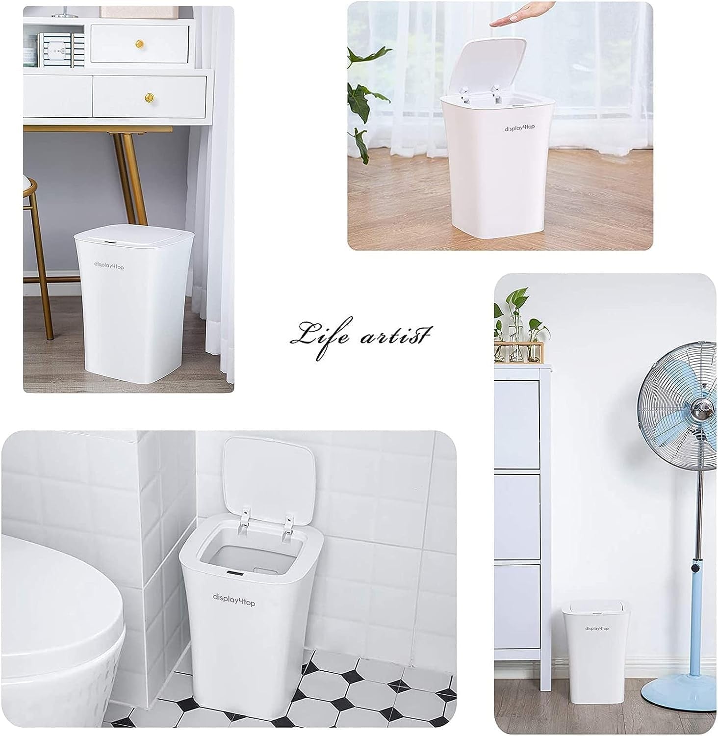 10L Automatic Sensor Bathroom Bin Touchless Waterproof White