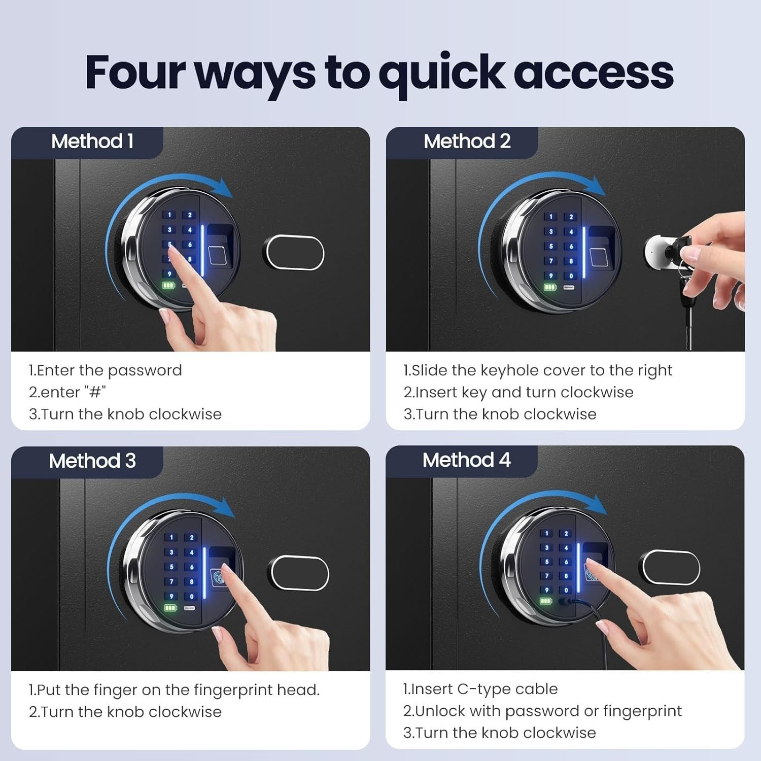 14L Biometric Safe Box Fingerprint Digital Keypad Security Safe