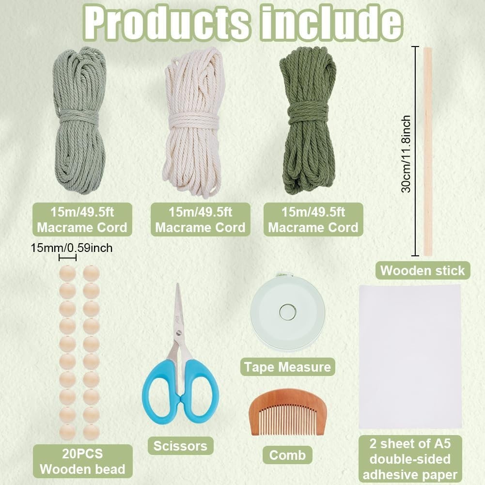 DIY Macrame Leaf Wall Hanging Kit Boho Home Decor