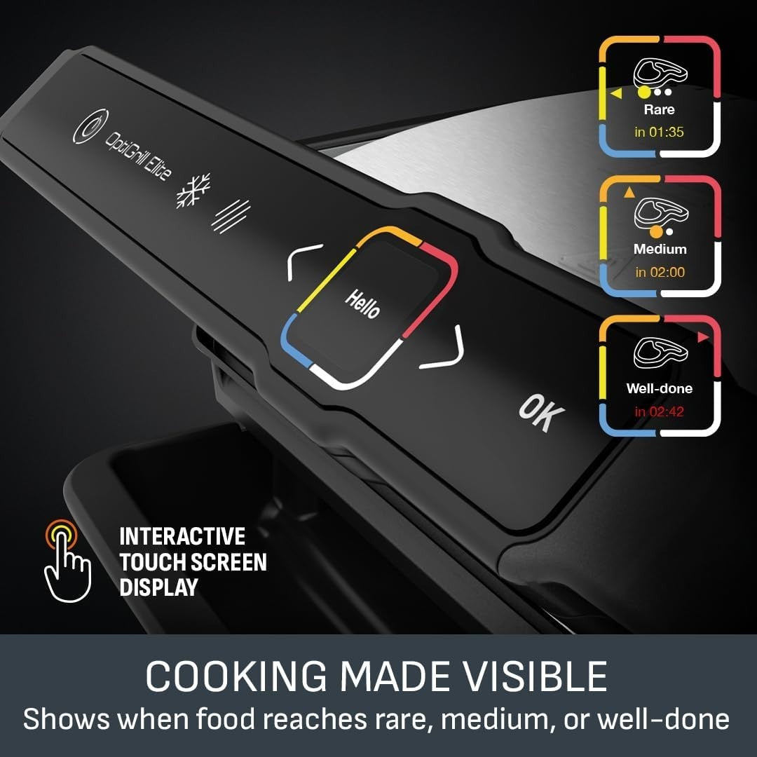 Electric Grill 40.3x22.9x38.3cm Non-Stick Sensor 12 Cooking Programs