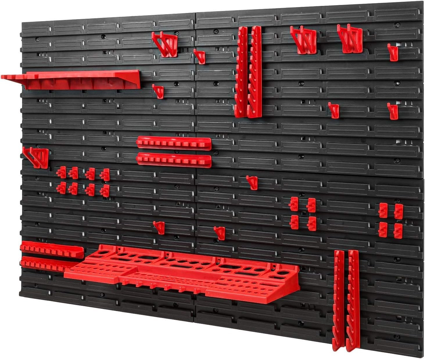 Modular Wall Tool Rack 115x78cm 38-Piece Plastic Workshop Storage System