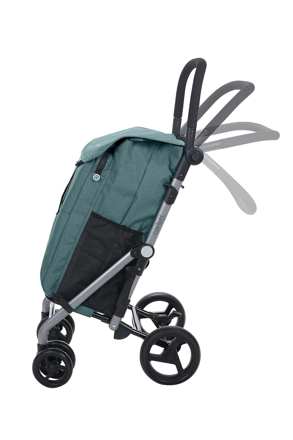 Foldable Grocery Trolley Cart 63L Thermal Bag 25kg Shopping Organizer Green