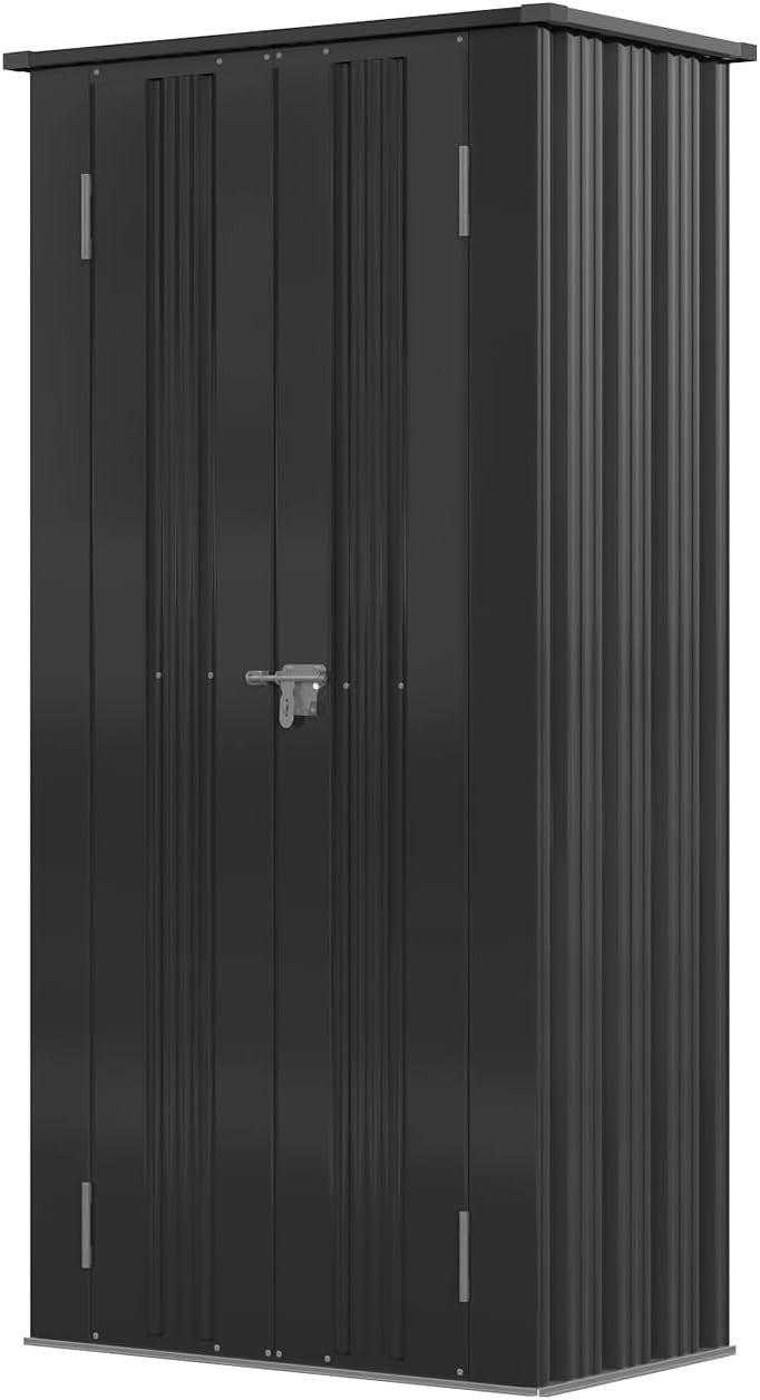Metal Garden Storage Cabinet Outdoor Shed with 2 Adjustable Shelves Lockable