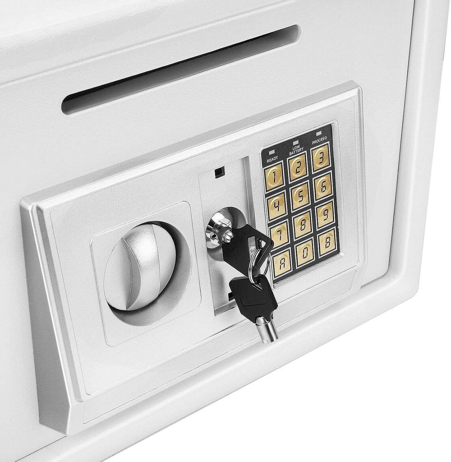 16L Digital Safe Box Electronic Keypad Cash Jewelry Security White