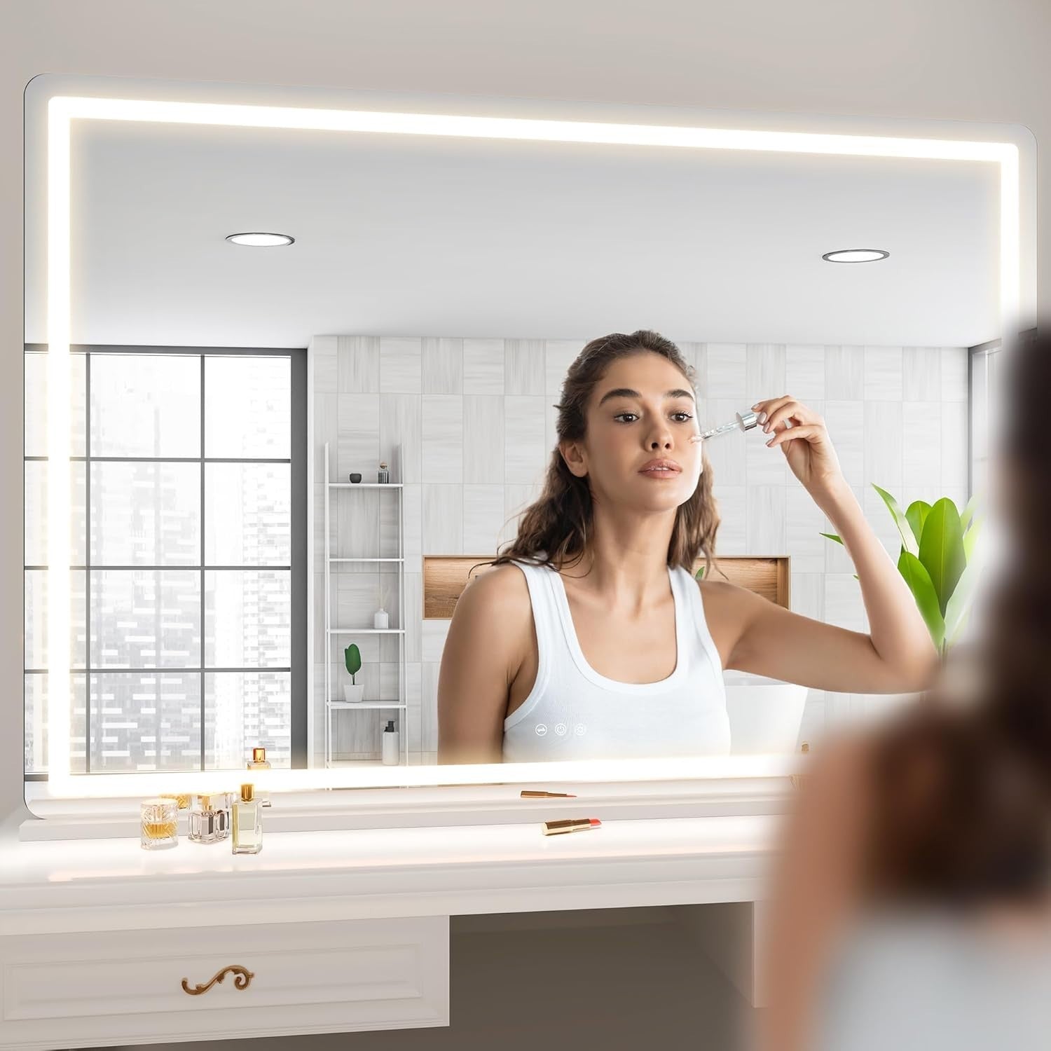 LED Vanity Mirror 140x90cm Lighted Makeup Touch Control Dimmable