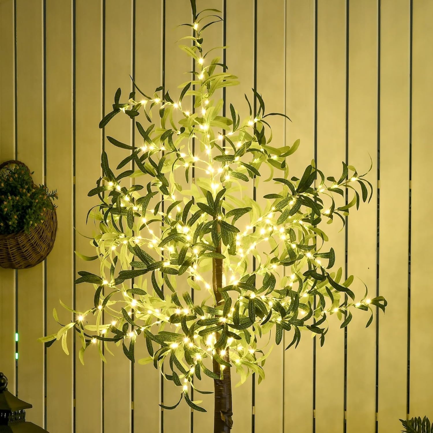 180cm Olive Tree Light with 300 LED Warm White Lights Artificial Indoor Decor