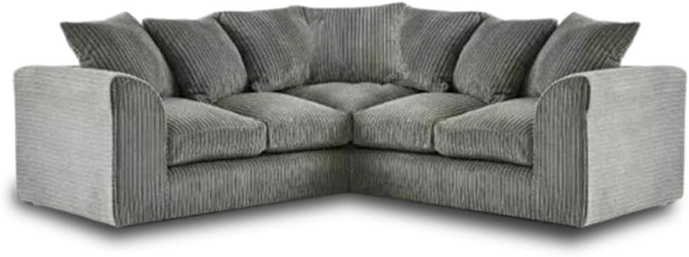 5-Seater Jumbo Cord Dual Arm Sofa – Comfy Foam Cushions, Easy Assembly