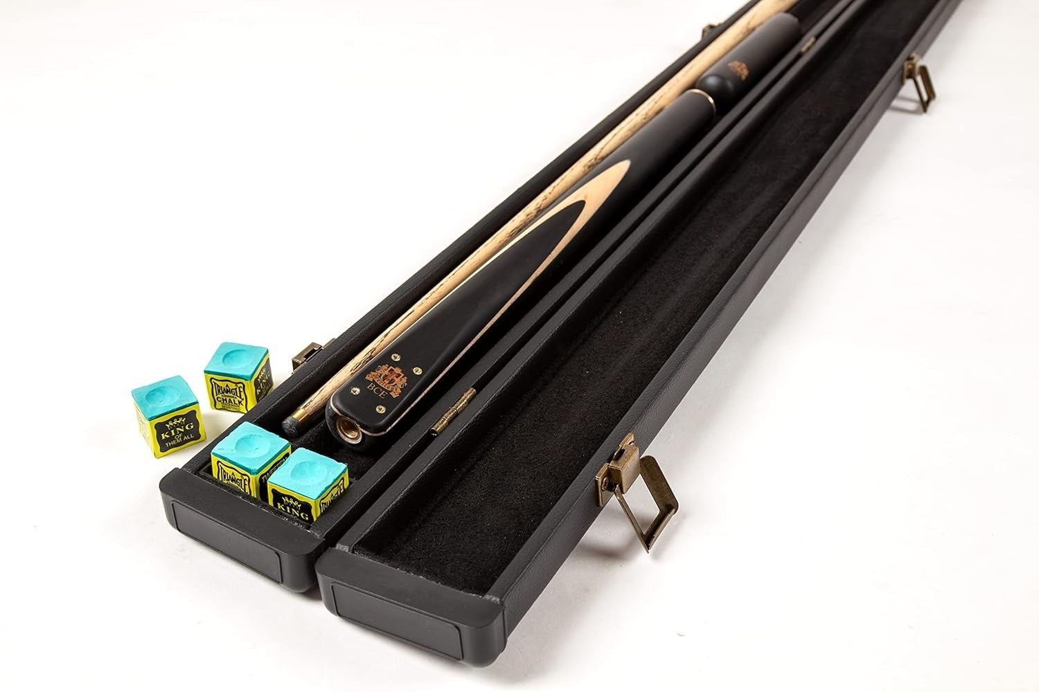 145cm 3/4 Cut Ash Snooker Cue 9.5mm Tip Extension Hard Case Set