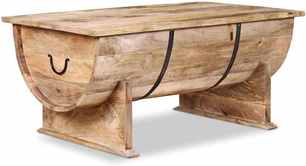 Solid Mango Wood Coffee Table with Storage | 88x50x40cm Rustic Vintage Living