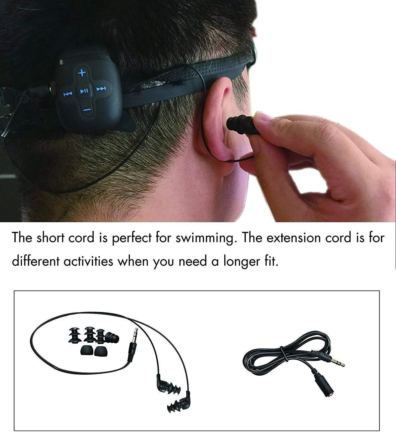 Waterproof 8GB MP3 Player for Swimming Underwater Headphones Blue