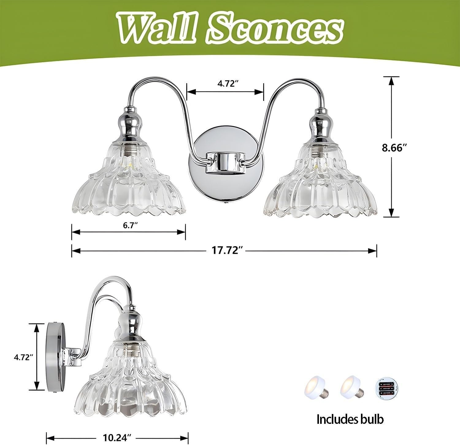 Wireless Battery Wall Sconces Set of 2, Dimmable Remote LED Lighting