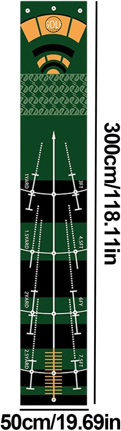 Golf Putting Mat 29” Indoor Practice Green with Alignment Lines Training Aid