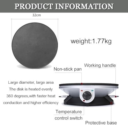 32cm Electric Crepe Maker 1200W | Non-Stick Pancake & Tortilla Machine
