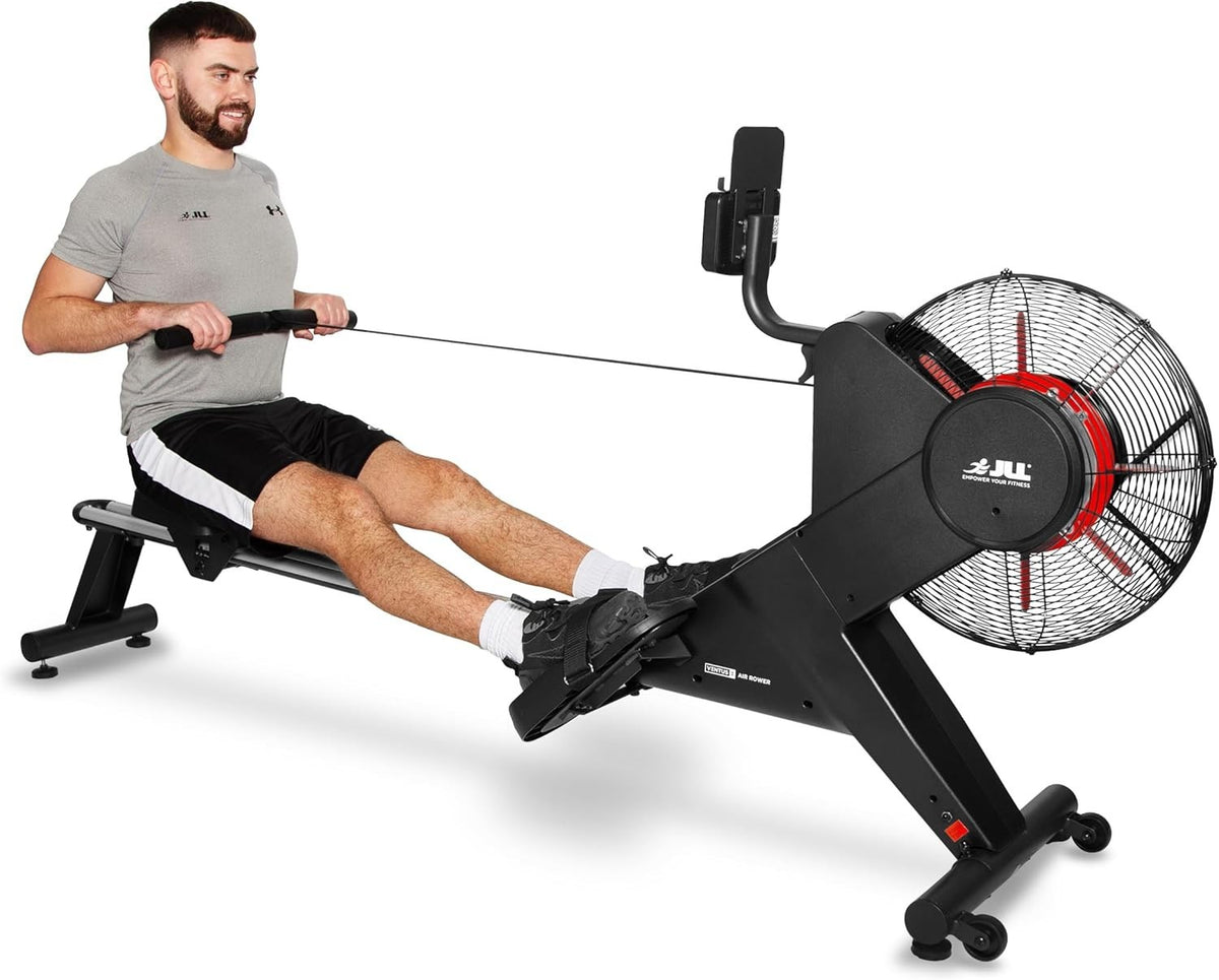 Air Rowing Machine 16-Level Electro-Magnetic Resistance LCD App Rower 120KG