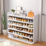 6-Layer Shoe Cabinet, 102x26x88 cm White, Large Capacity Storage Rack