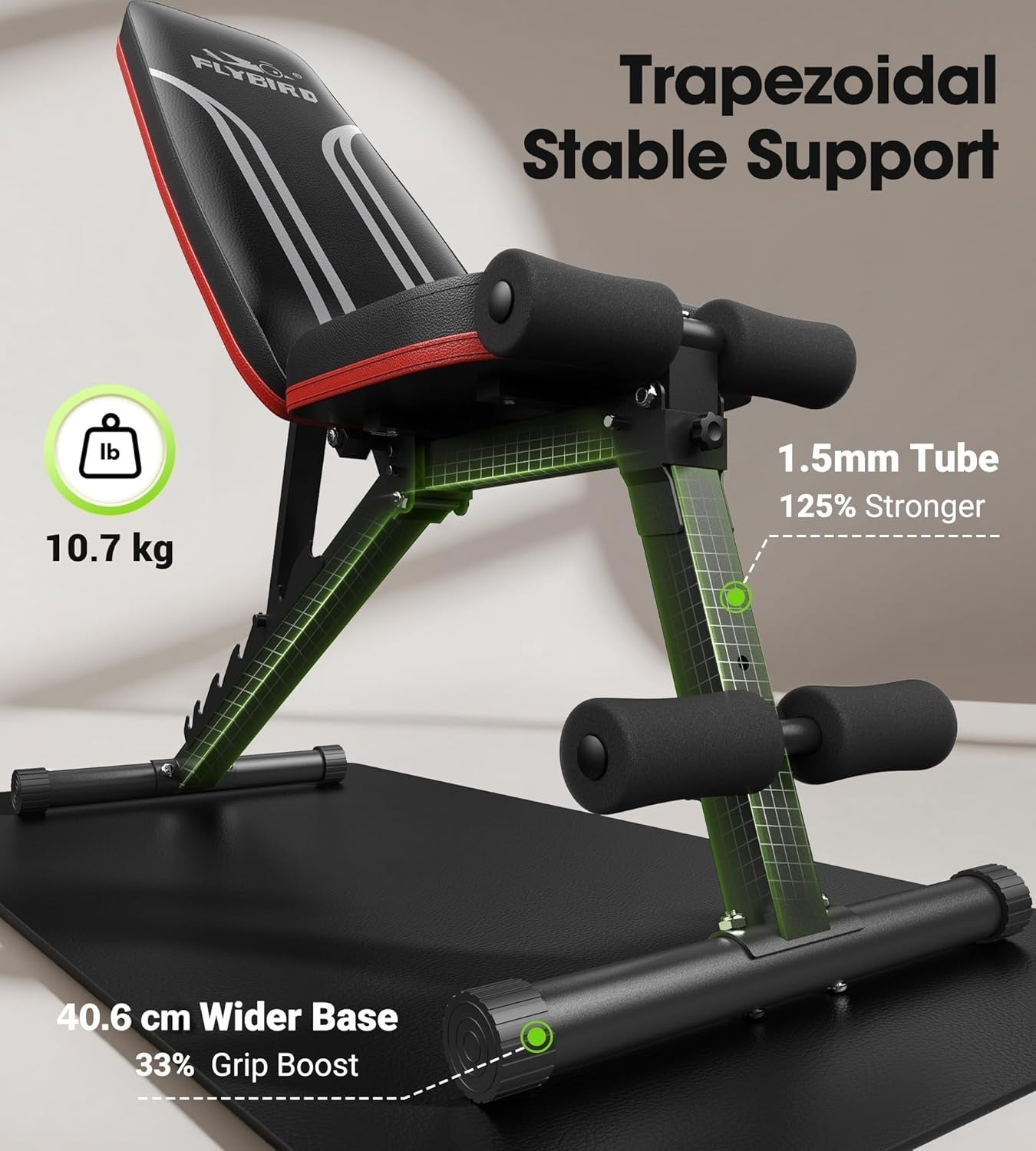 Adjustable Weight Bench Foldable 318kg Home Gym Incline Decline Workout