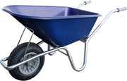 120L Blue Garden Wheelbarrow – Puncture Proof Tyre Heavy Duty Steel Frame 150kg