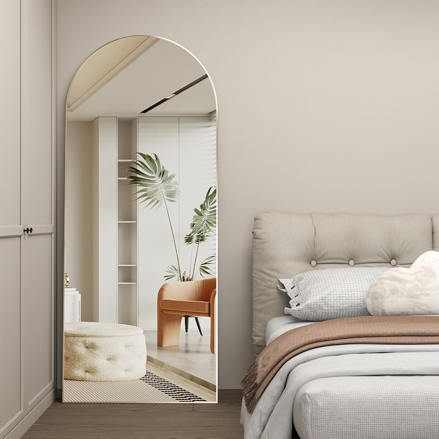 Gold Arch Full Length Mirror 165x60cm Floor Standing Wall Leaning