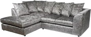 Luxury 4-Seater L Shape Corner Sofa Set - Crush Velvet, Scatter Back, Modern