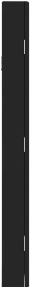 LED Wall Mounted Jewelry Cabinet Frameless Mirror Lockable Slim Black