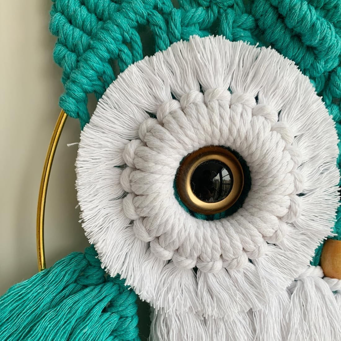 Sage Green Macrame Owl Wall Hanging Boho Fiber Art Decor