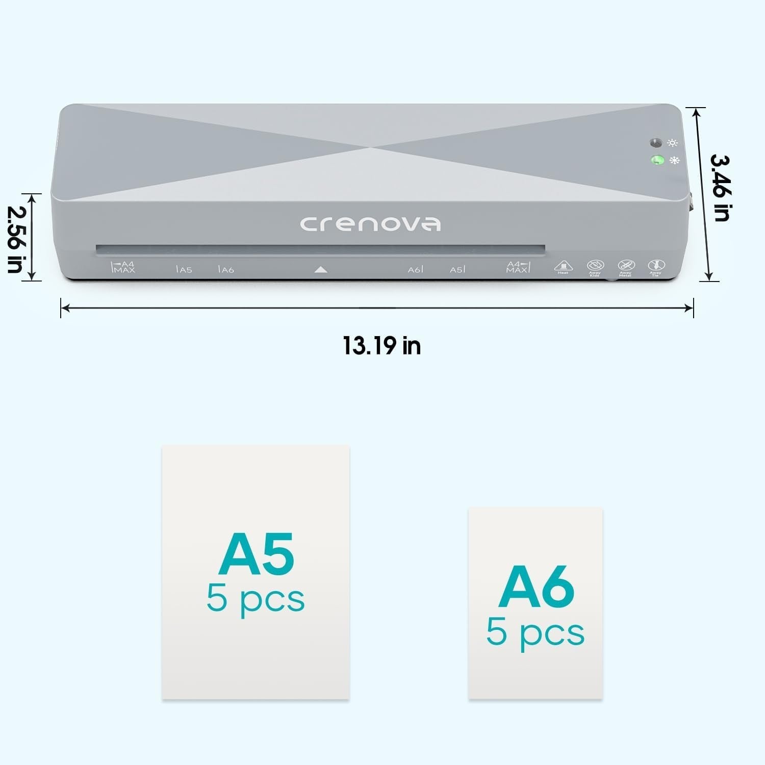 A4 Laminator Hot Cold Fast Warm Up Anti Jam Compact + 10 Pouches